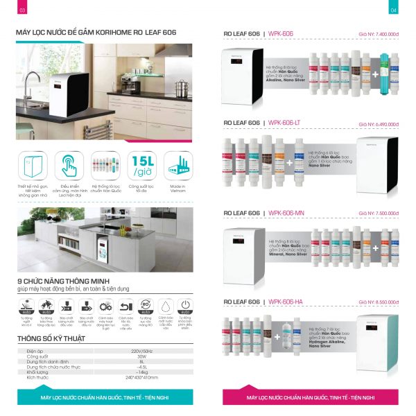 Catalog Máy lọc nước KoriHome Việt Nam