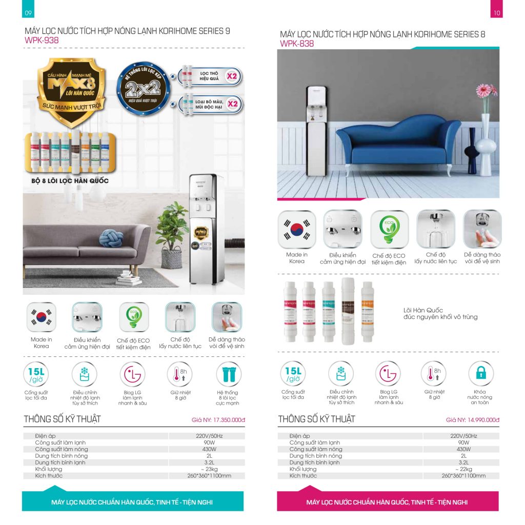 Catalog Máy lọc nước KoriHome Việt Nam