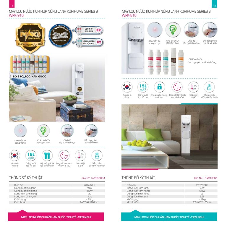 Catalog Máy lọc nước KoriHome Việt Nam