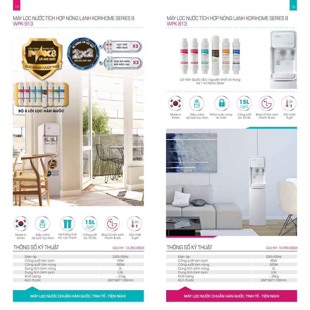 Catalog Máy lọc nước KoriHome Việt Nam