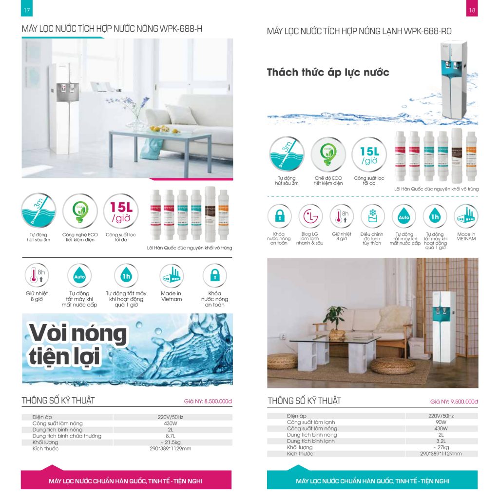 Catalog Máy lọc nước KoriHome Việt Nam